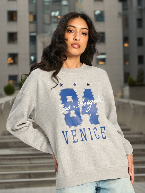Sinsay Oversized Embroided LOS ANGELES Sweatshirt
