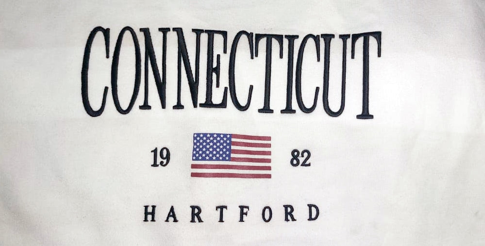 Sinsay Oversized Embroided CONNECTICUT  Sweatshirt