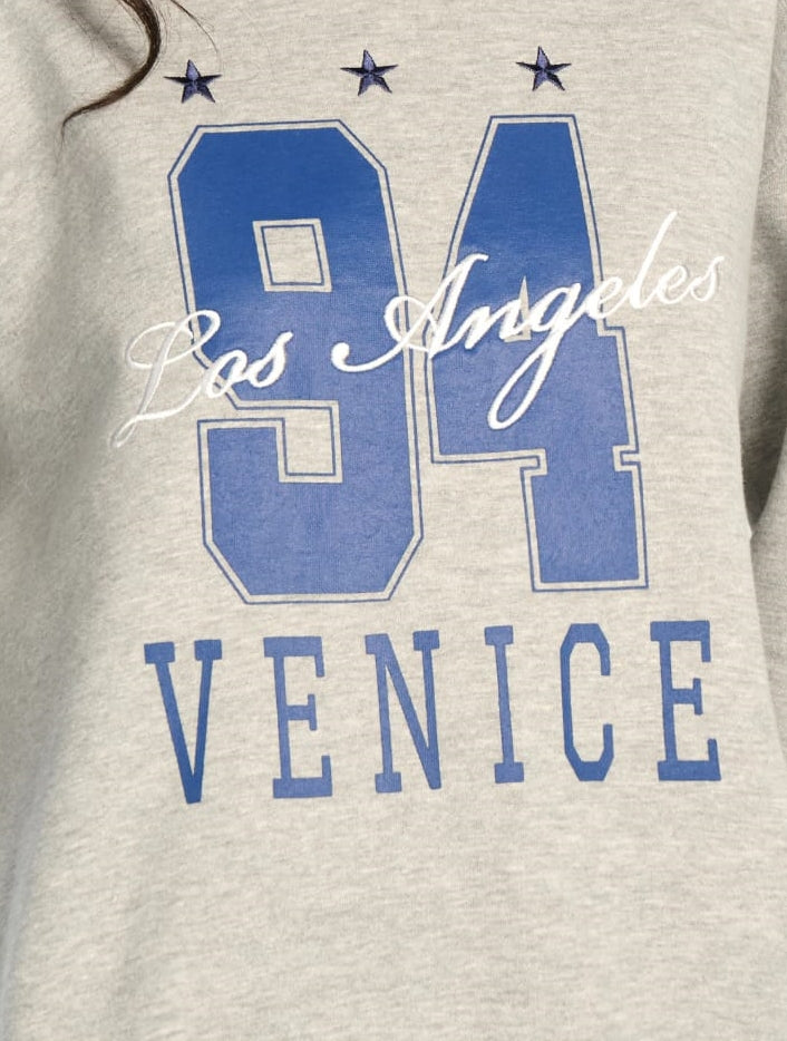 Sinsay Oversized Embroided LOS ANGELES Sweatshirt