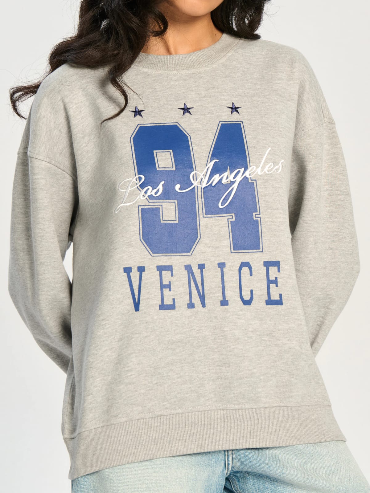 Sinsay Oversized Embroided LOS ANGELES Sweatshirt