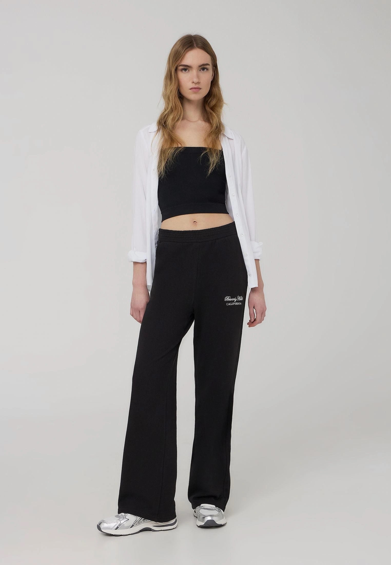 Ladies Black Wide Leg Trouser