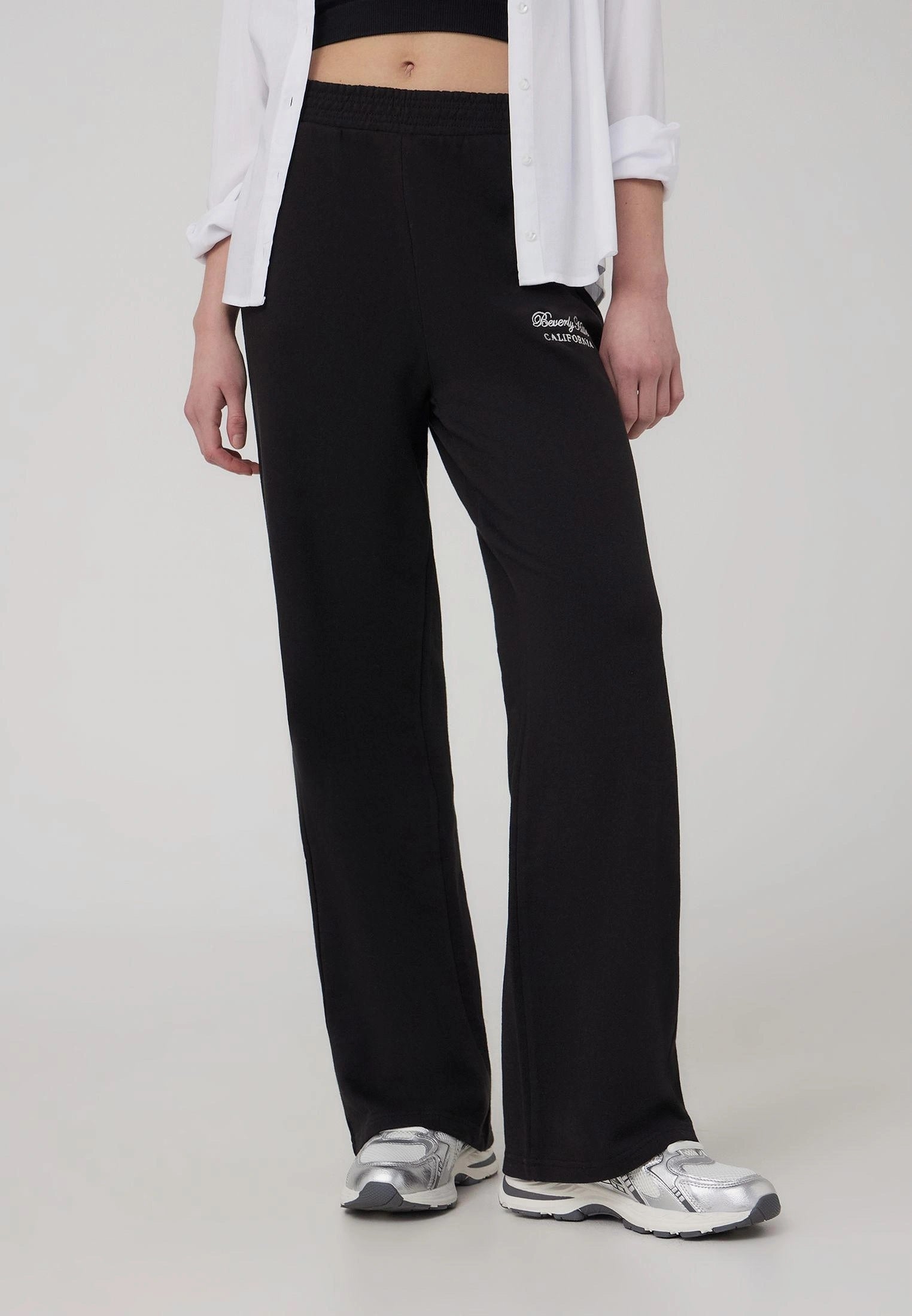 Ladies Black Wide Leg Trouser