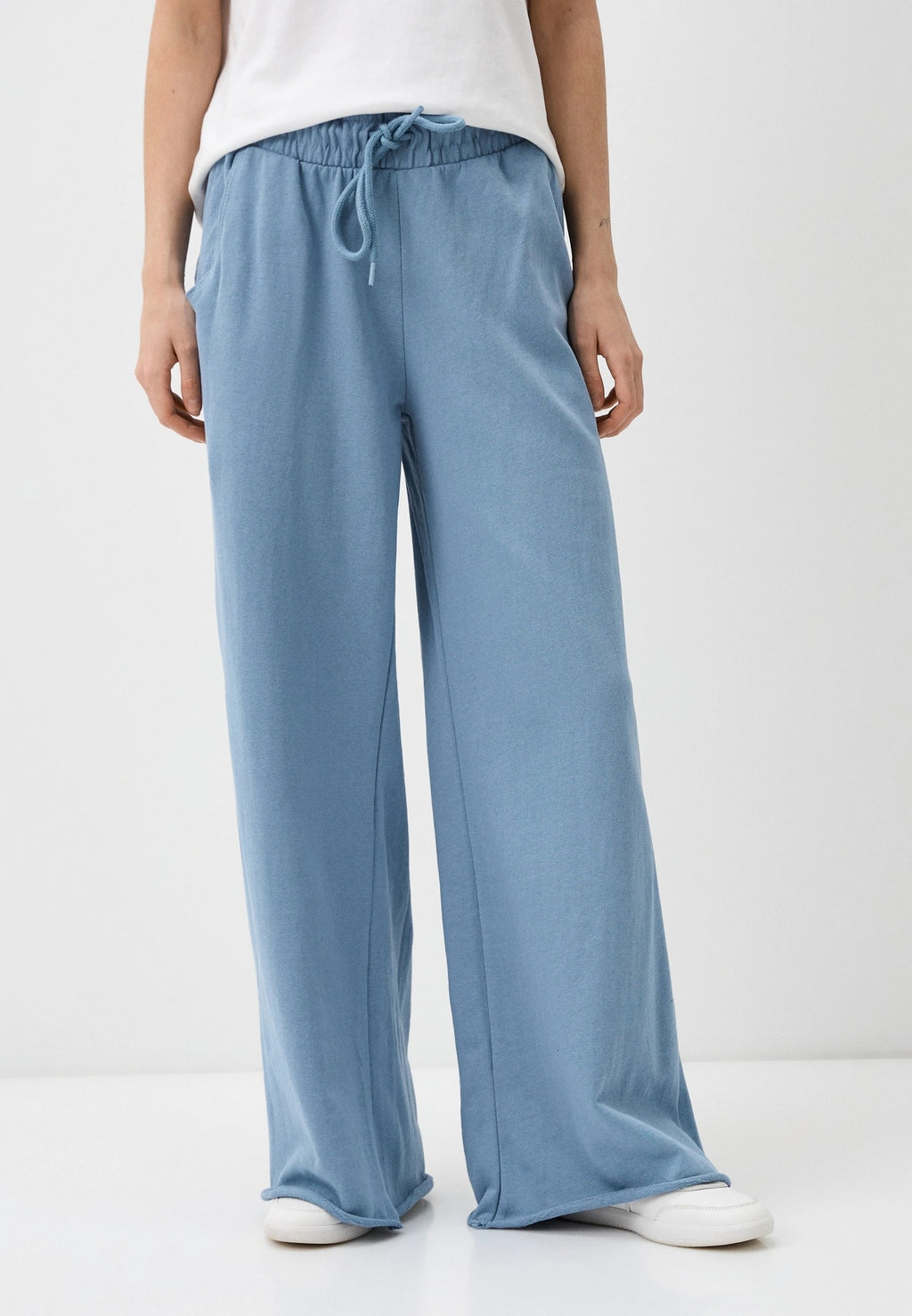 Ladies Blue Wide Leg Trouser