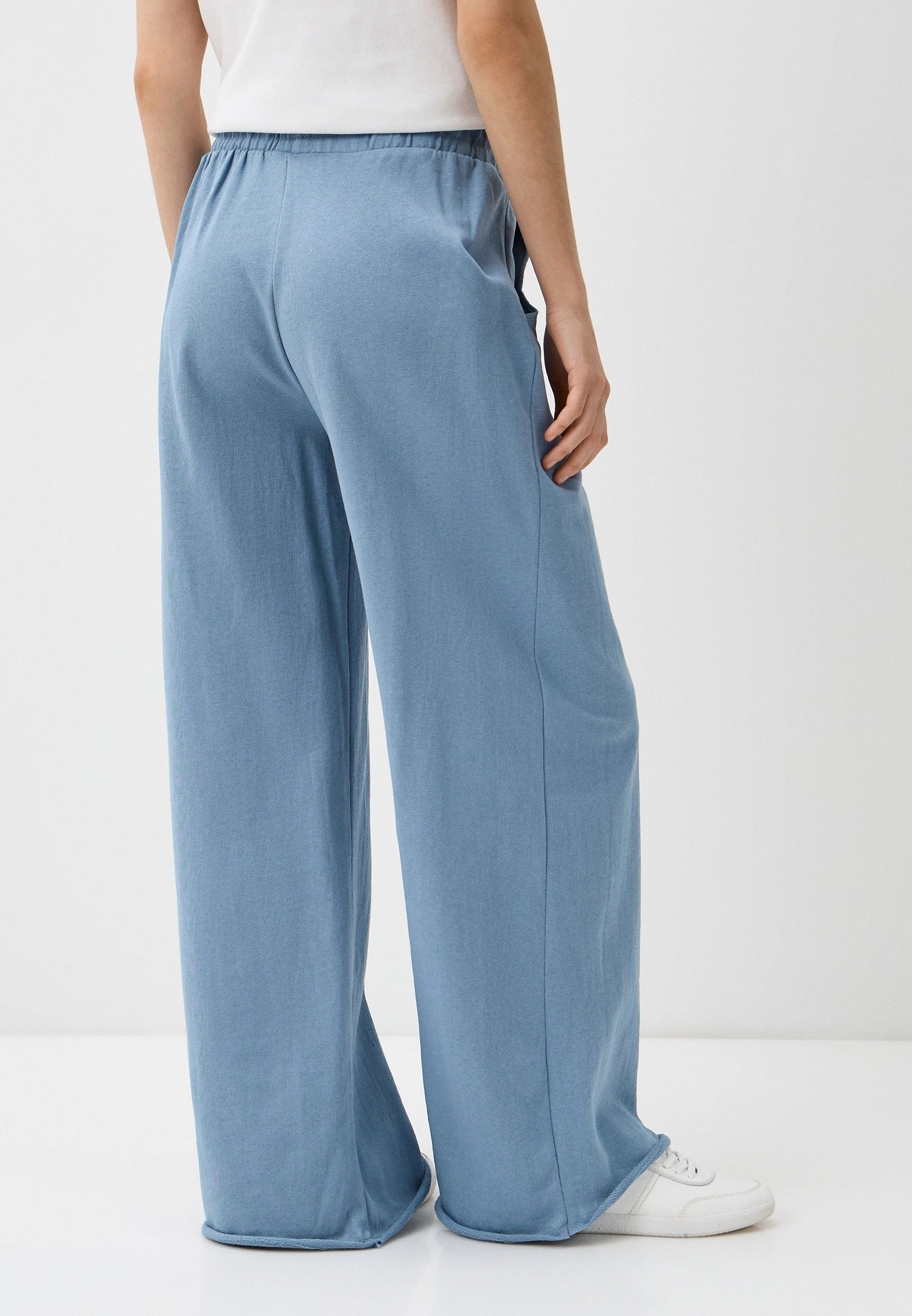 Ladies Blue Wide Leg Trouser