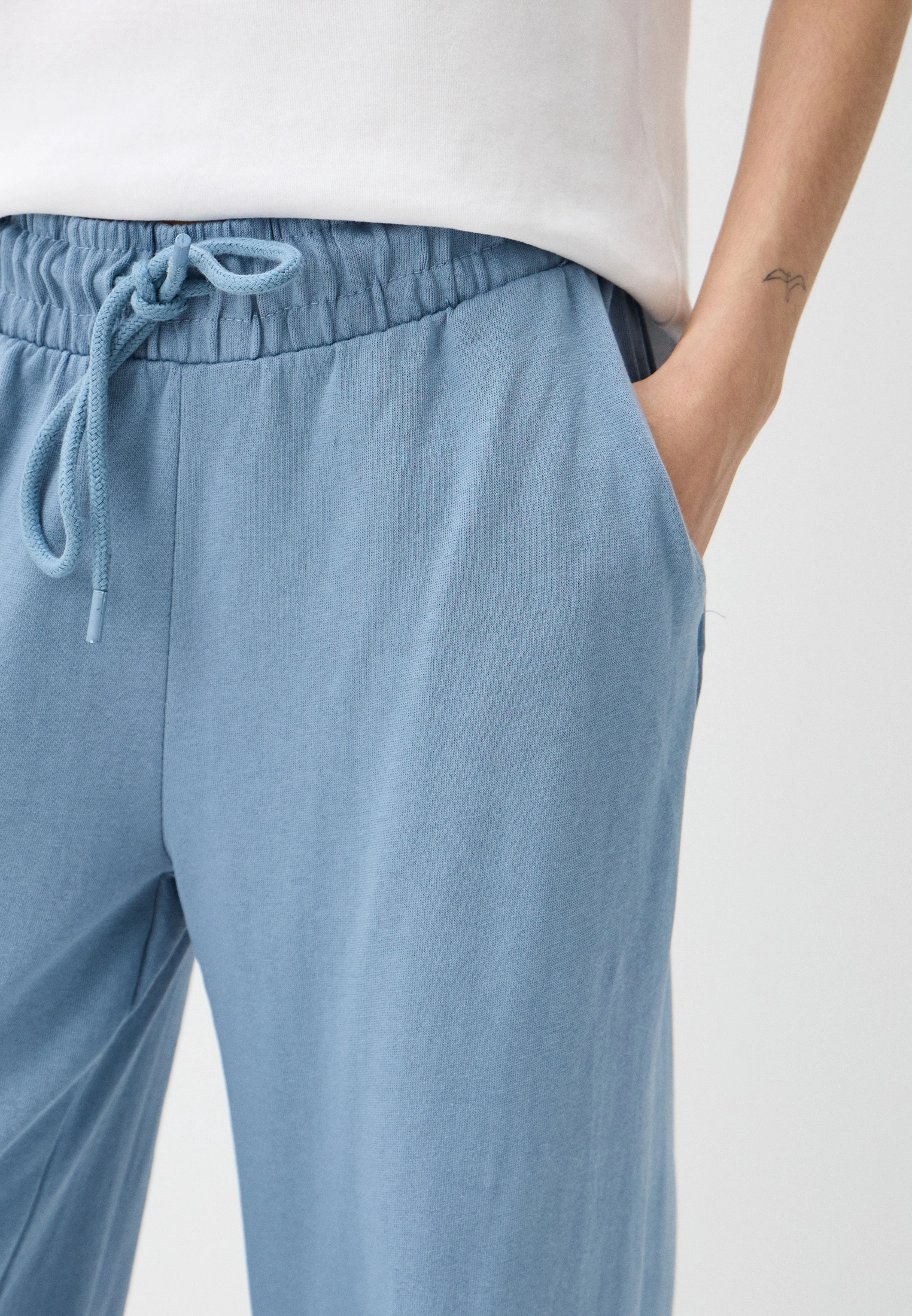 Ladies Blue Wide Leg Trouser