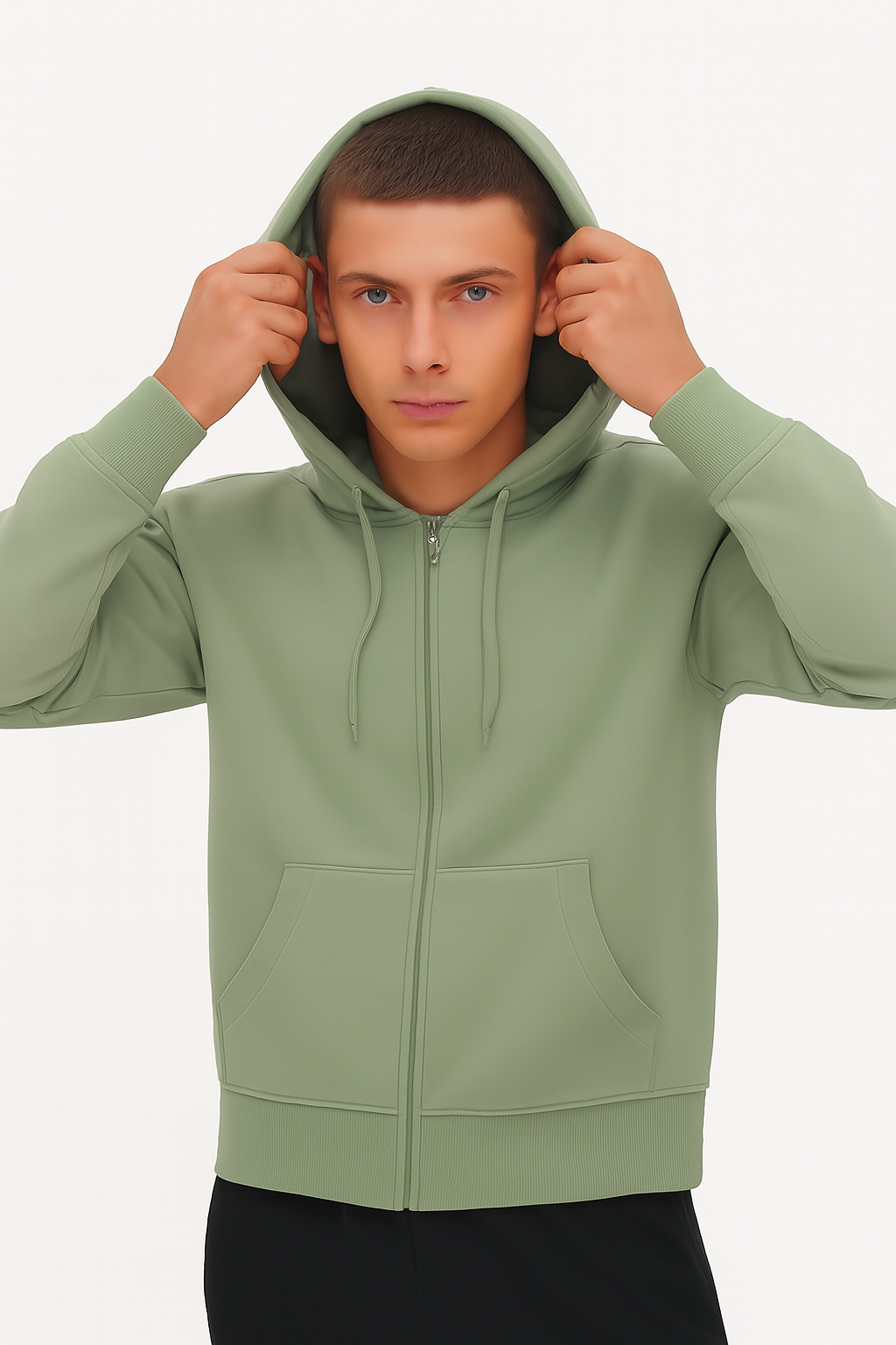 Men’s sea green Full‑Zip Hoodie – Classic Fit, Everyday Comfort