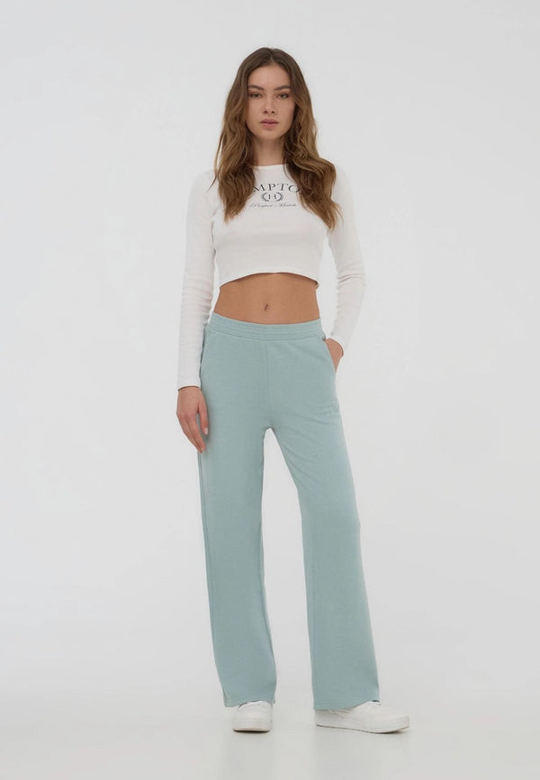 Ladies light sea green Wide Leg Trouser