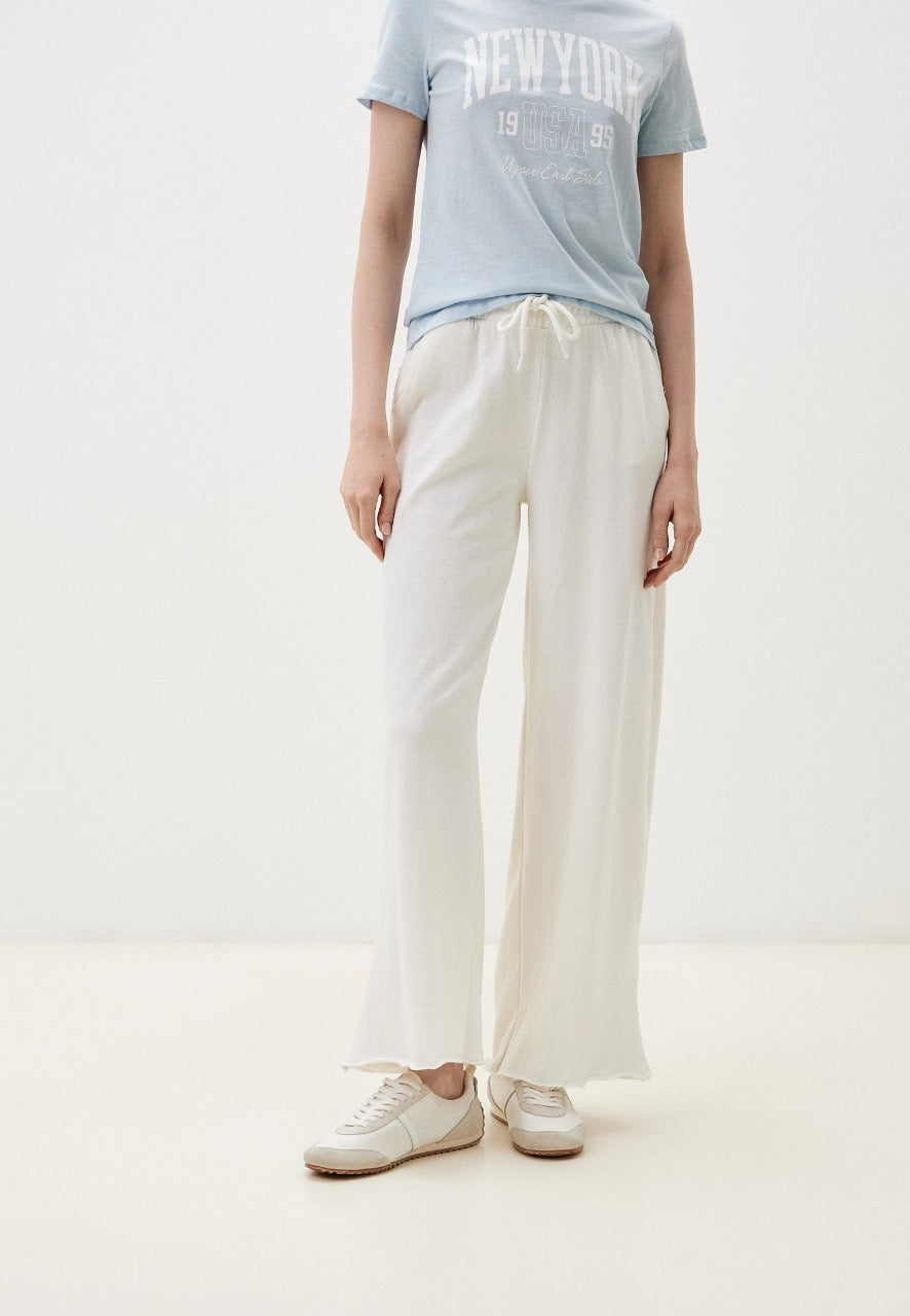Ladies white Wide Leg Trouser