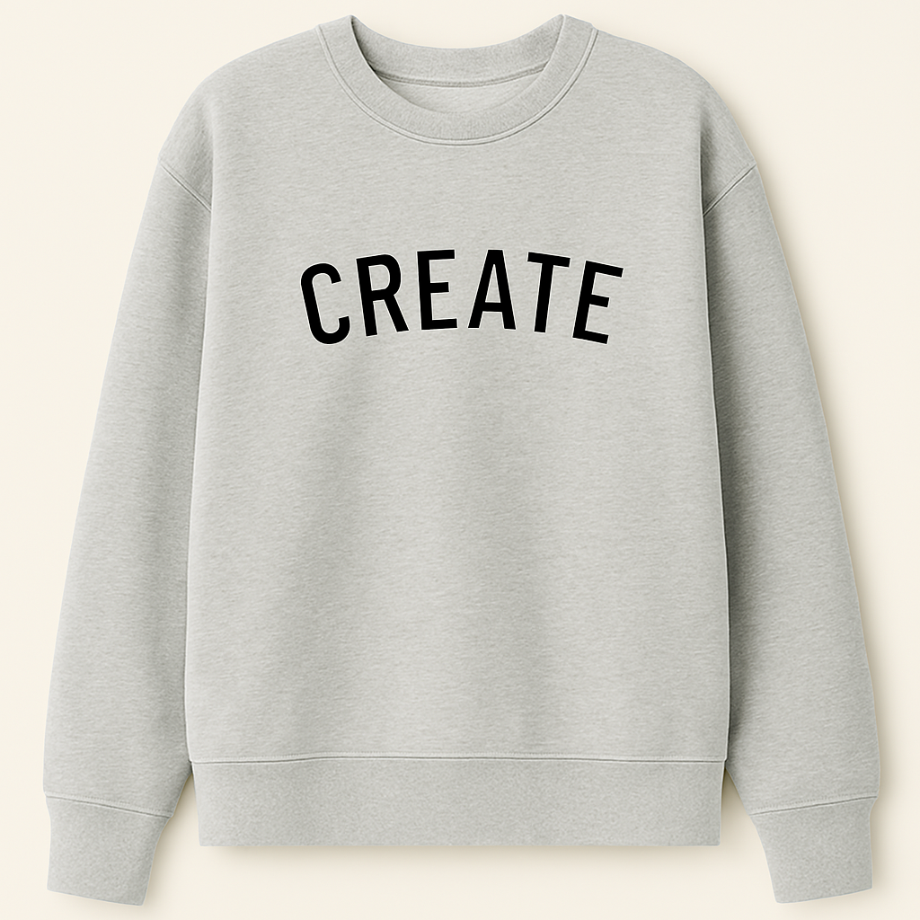 Women’s  Embroidered Oversized CREATE Sweatshirt & Jogger Trouser Set – Comfort Meets Style