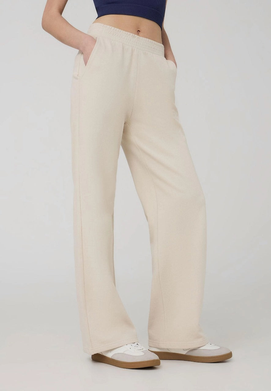 Ladies beige Wide Leg Trouser