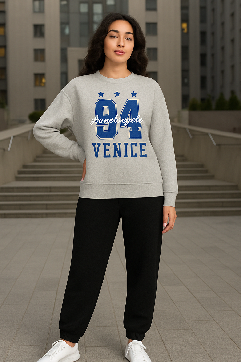 Women’s  Embroidered Oversized Sweatshirt & Jogger Trouser Set – Comfort Meets Style